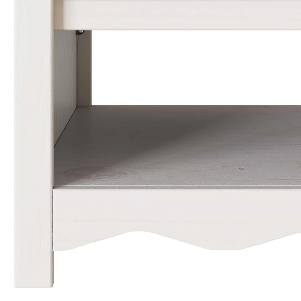 Dohányzóasztal Drammen Fehér 99 x 55 x 45 cm Tömör fenyőfa
