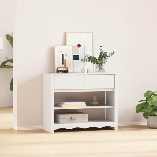 Konzolasztal Drammen Fehér 89,5 x 37 x 73 cm Tömör fenyőfa