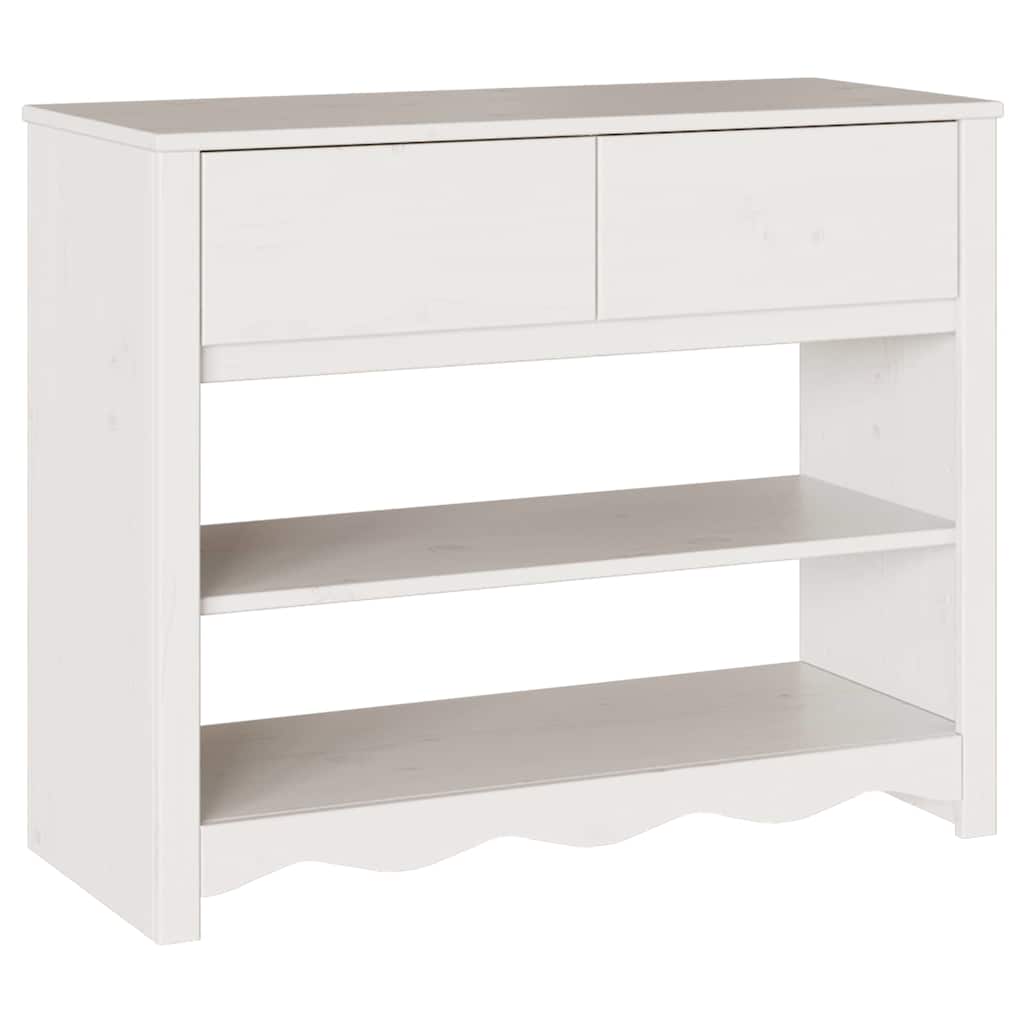 Konzolasztal Drammen Fehér 89,5 x 37 x 73 cm Tömör fenyőfa
