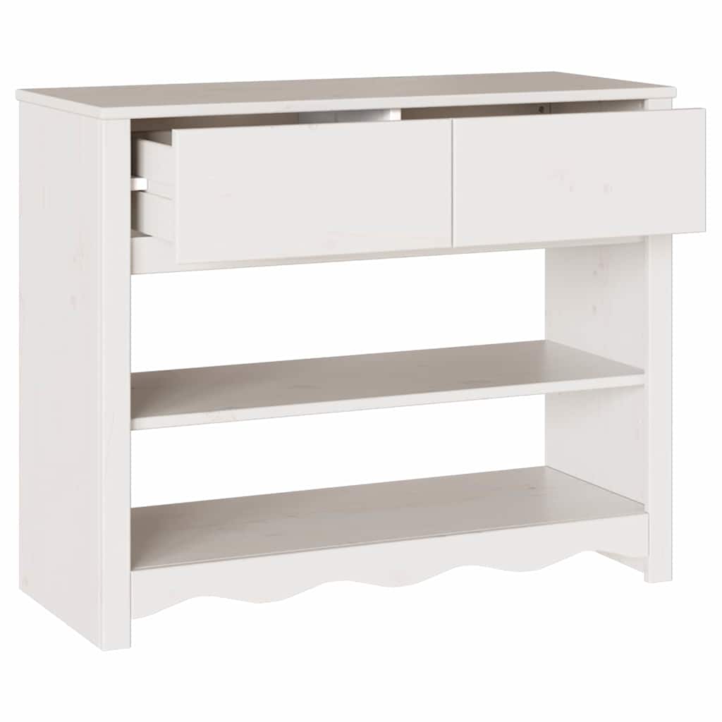 Konzolasztal Drammen Fehér 89,5 x 37 x 73 cm Tömör fenyőfa