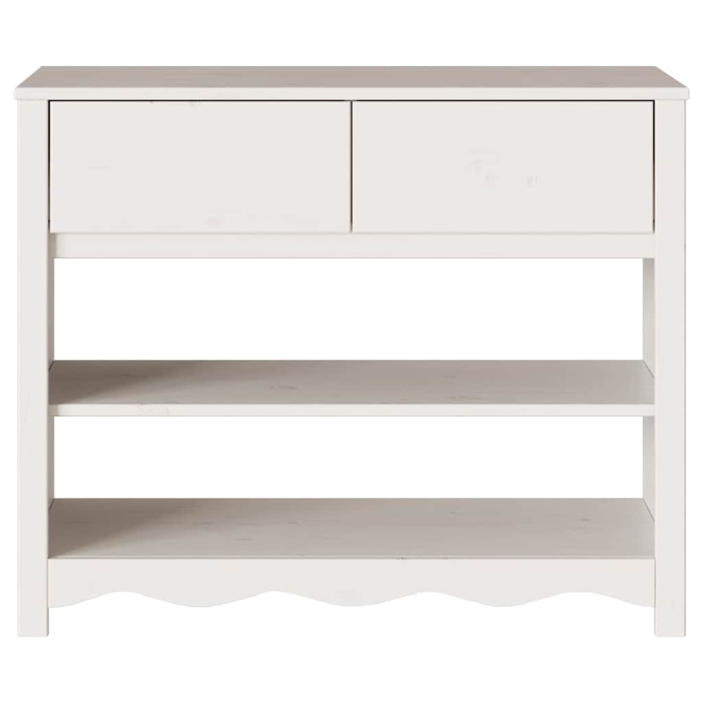 Konzolasztal Drammen Fehér 89,5 x 37 x 73 cm Tömör fenyőfa