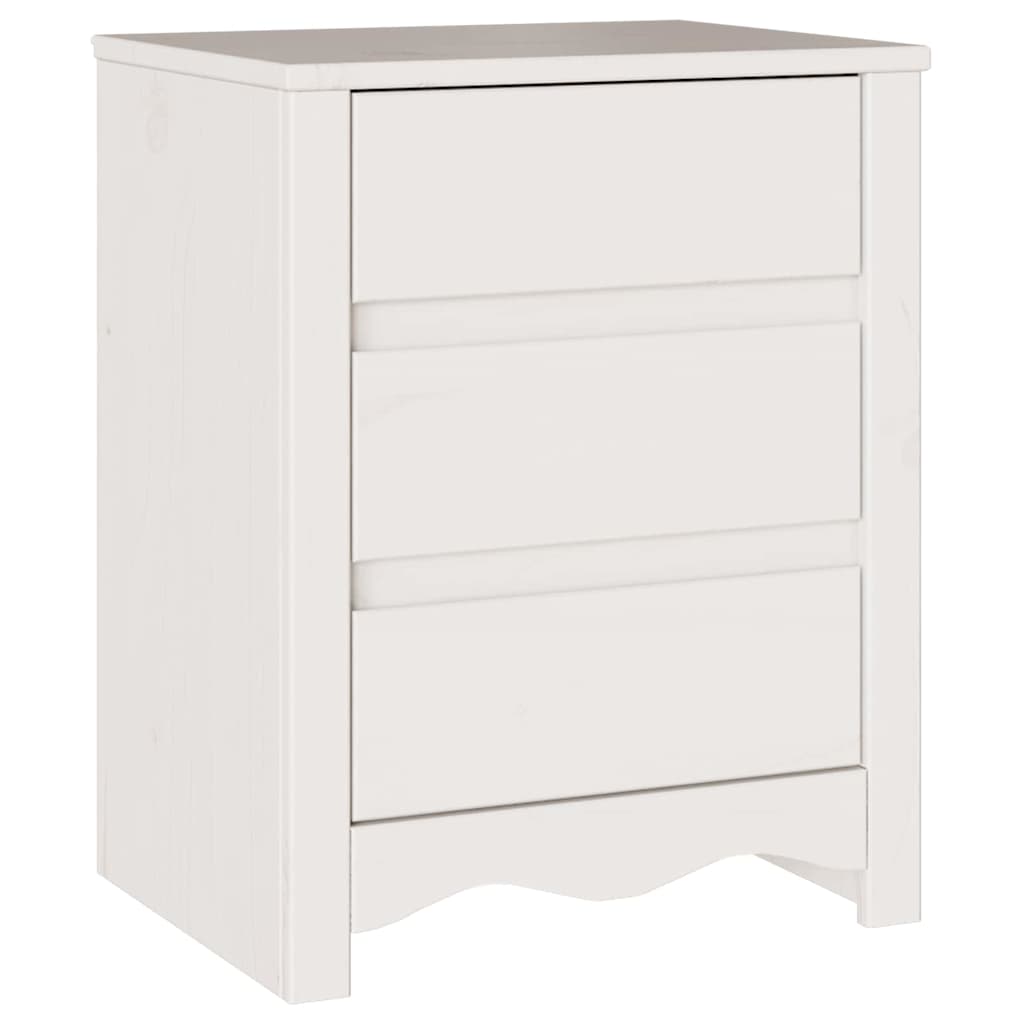 Dohányzóasztal Drammen Fehér 45 x 35 x 56 cm Tömör fenyőfa