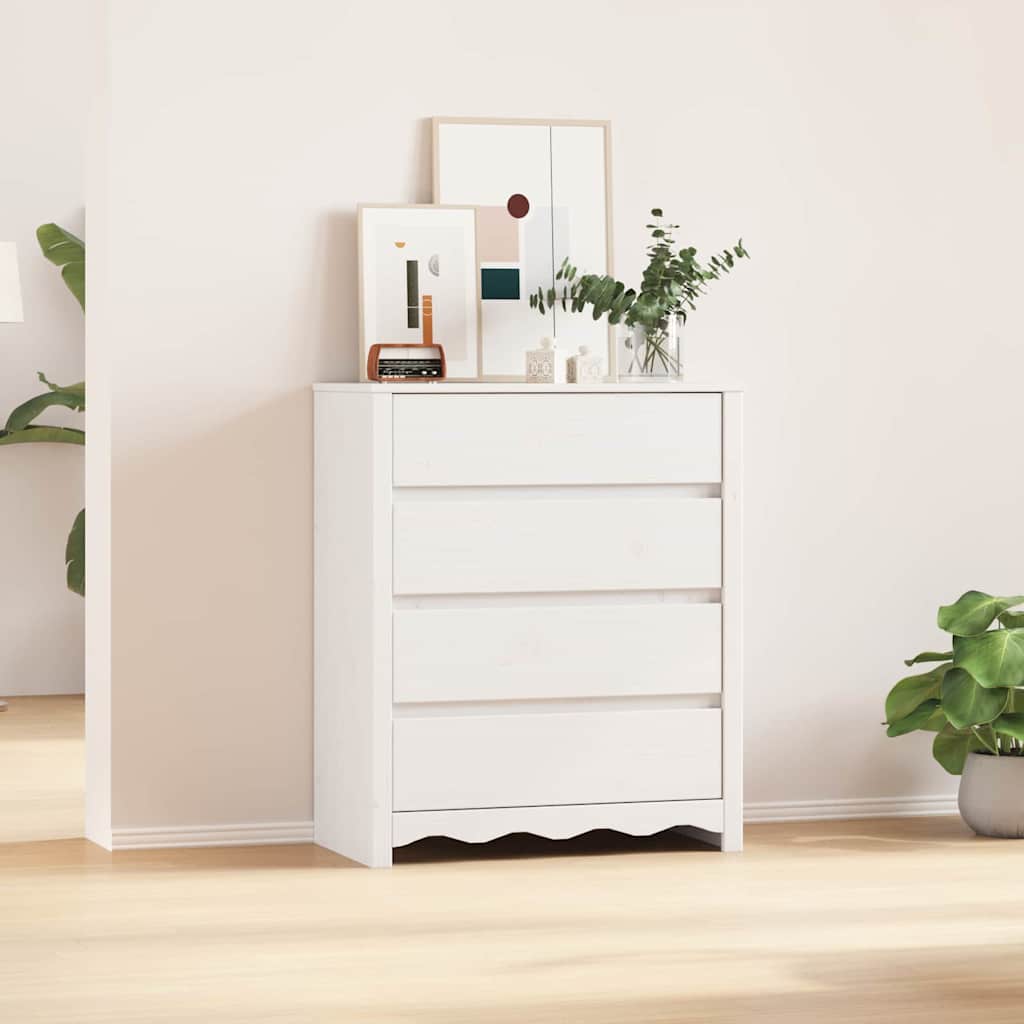 Fiókos szekrény Drammen Fehér 76,5 x 40 x 91 cm Tömör fenyőfa