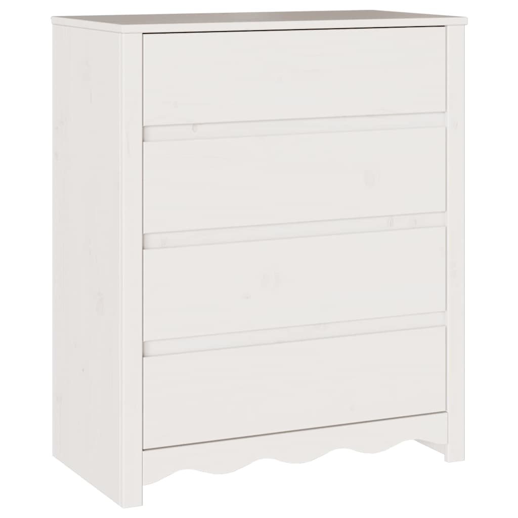 Fiókos szekrény Drammen Fehér 76,5 x 40 x 91 cm Tömör fenyőfa