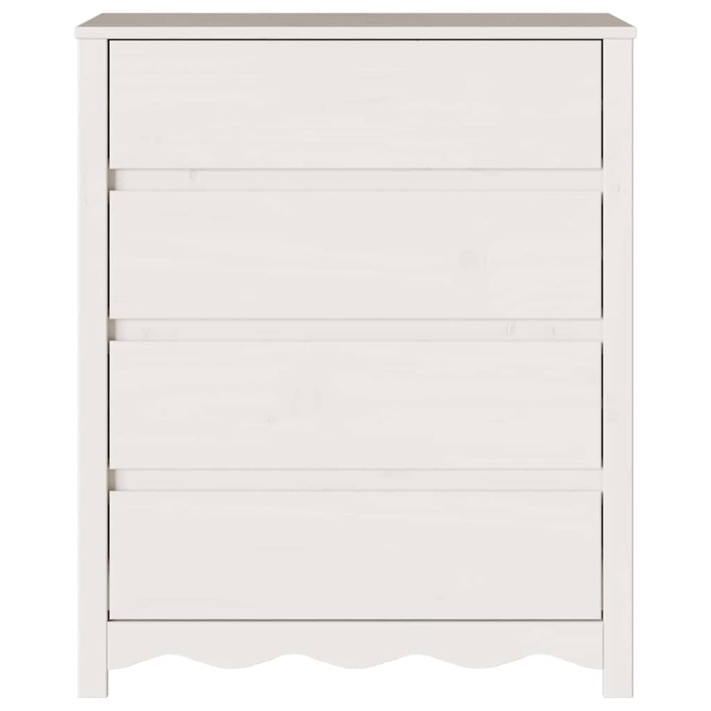 Fiókos szekrény Drammen Fehér 76,5 x 40 x 91 cm Tömör fenyőfa