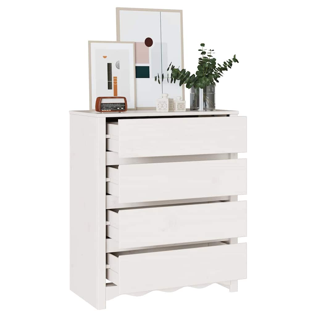 Fiókos szekrény Drammen Fehér 76,5 x 40 x 91 cm Tömör fenyőfa