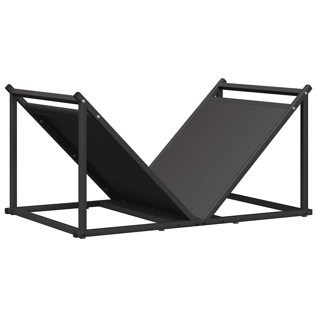fekete hidegen hengerelt acél tűzifatároló 70x43x34,5 cm