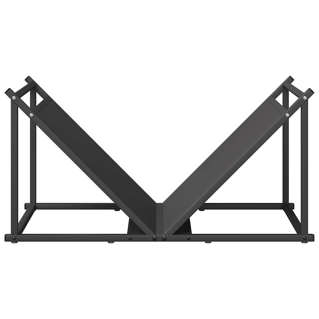 fekete hidegen hengerelt acél tűzifatároló 70x43x34,5 cm