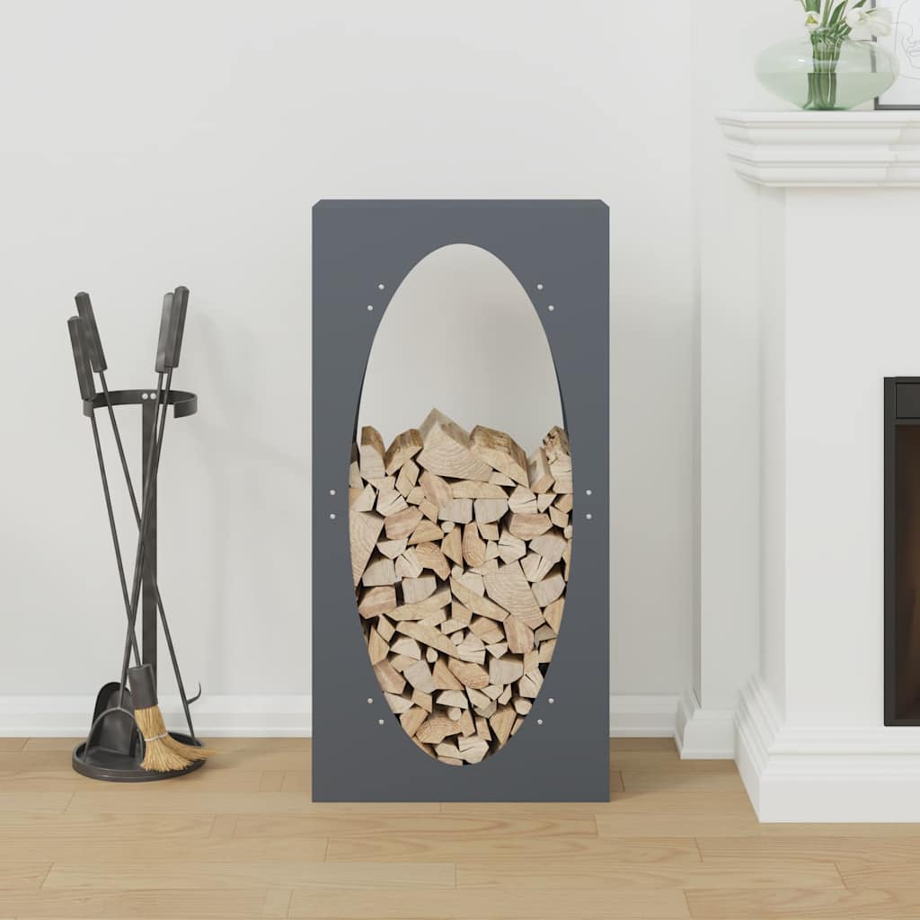 antracitszürke hidegen hengerelt acél tűzifatároló 50x23x100 cm