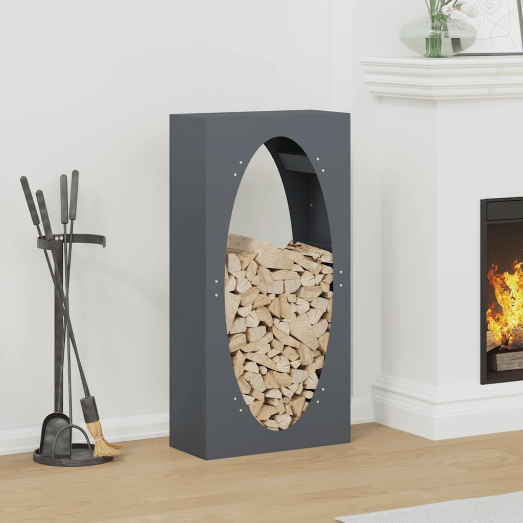 antracitszürke hidegen hengerelt acél tűzifatároló 50x23x100 cm