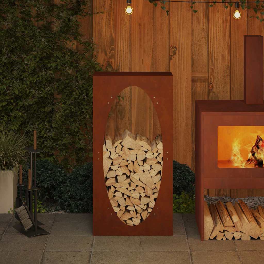tűzifa állvány 50x23x100 cm időjárásálló acél