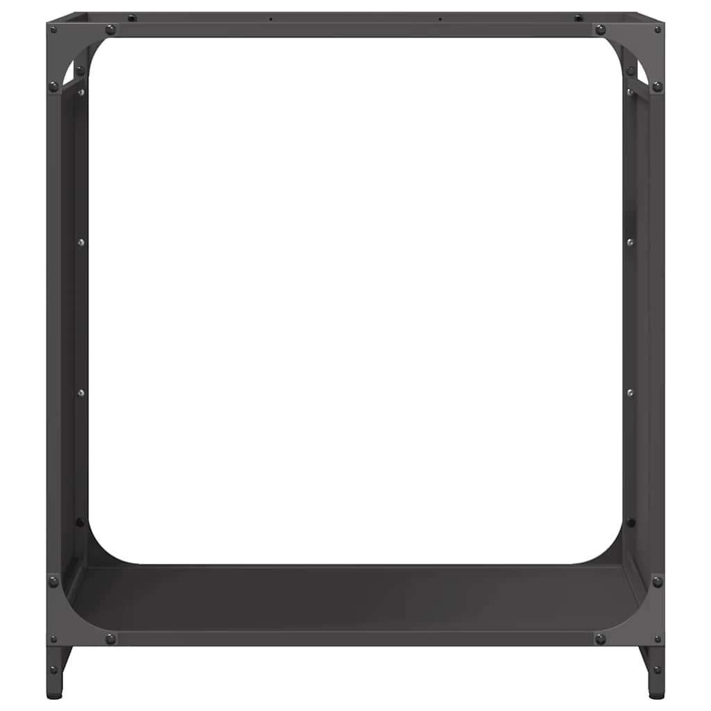fekete hidegen hengerelt acél tűzifatároló 60x28x65 cm