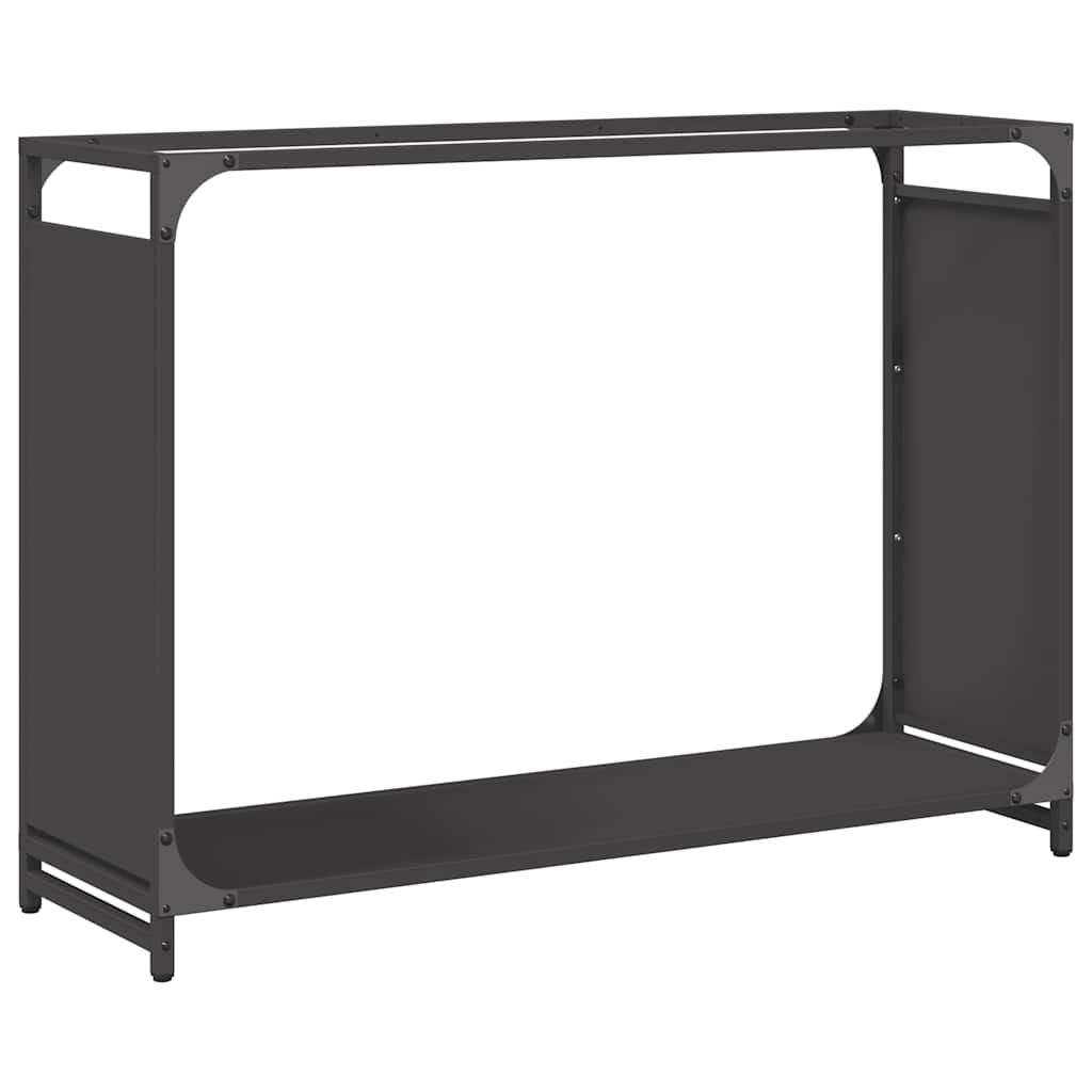 fekete hidegen hengerelt acél tűzifatároló 90x28x65 cm