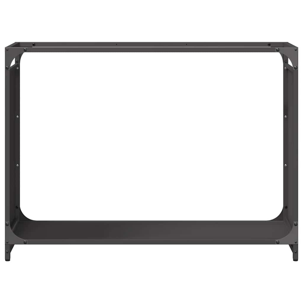 fekete hidegen hengerelt acél tűzifatároló 90x28x65 cm