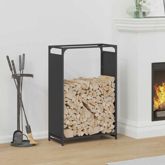 fekete hidegen hengerelt acél tűzifatároló 60x28x90 cm
