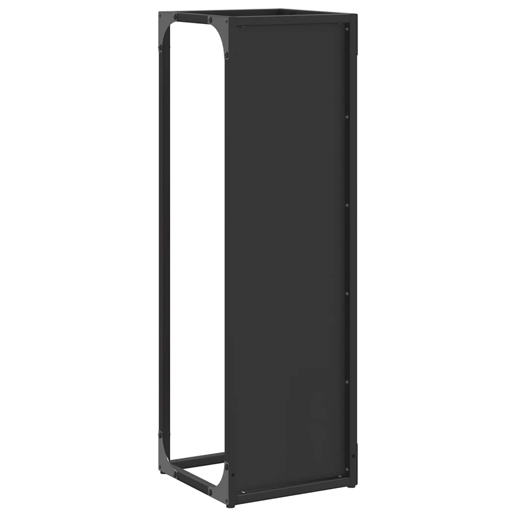 fekete hidegen hengerelt acél tűzifatároló 25x25x80 cm