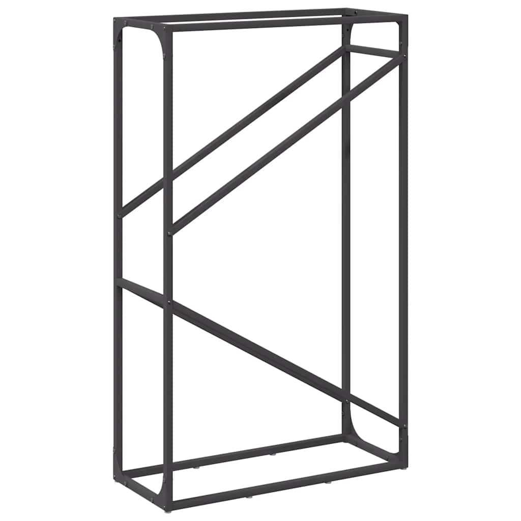 fekete hidegen hengerelt acél tűzifatároló 60x25x100 cm