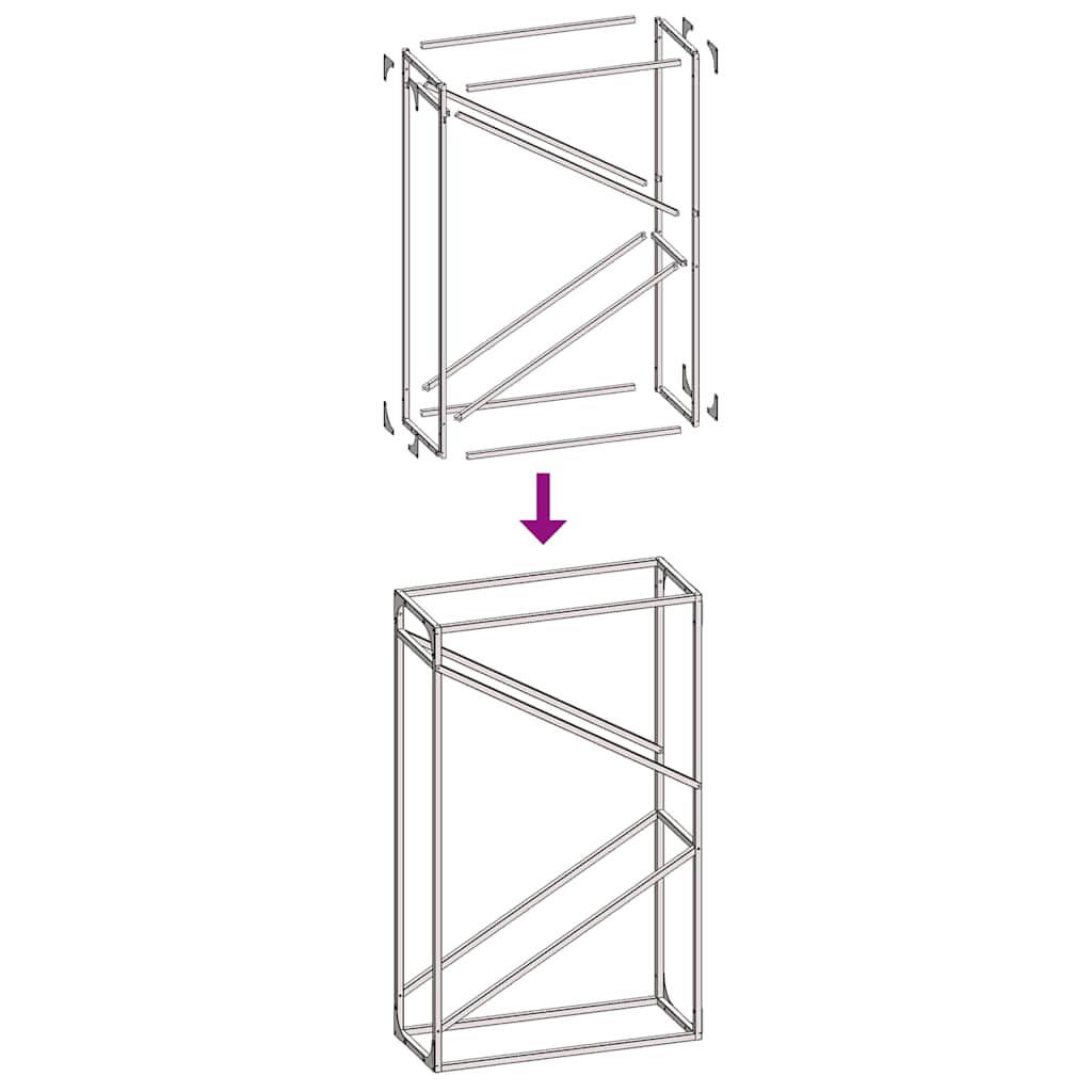 fekete hidegen hengerelt acél tűzifatároló 60x25x100 cm