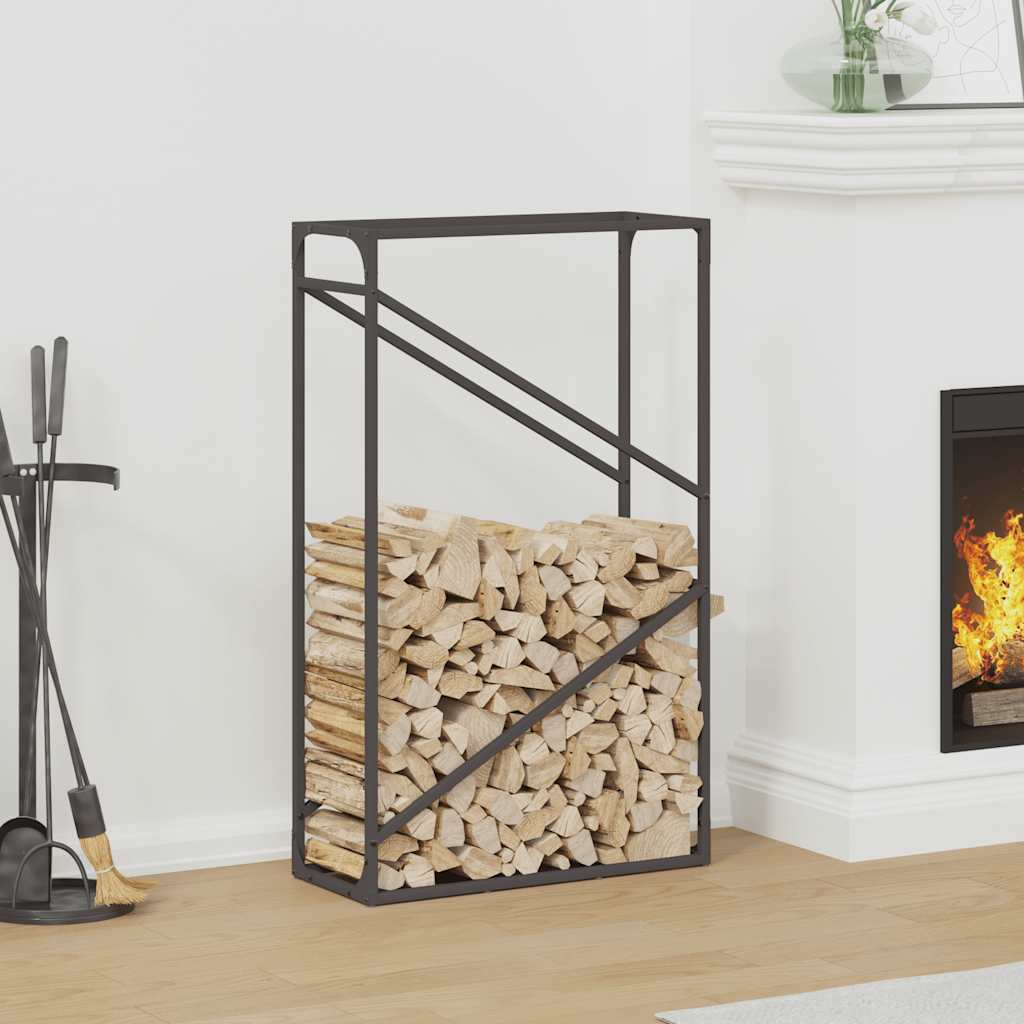 fekete hidegen hengerelt acél tűzifatároló 60x25x100 cm
