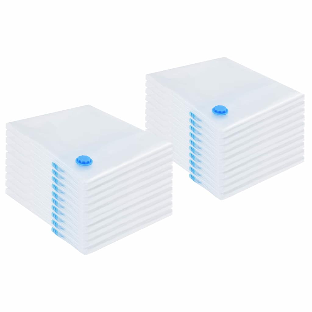Tárolótáskák tárolóval 20 pcs Átlátszó és Kék 100 x 80 cm