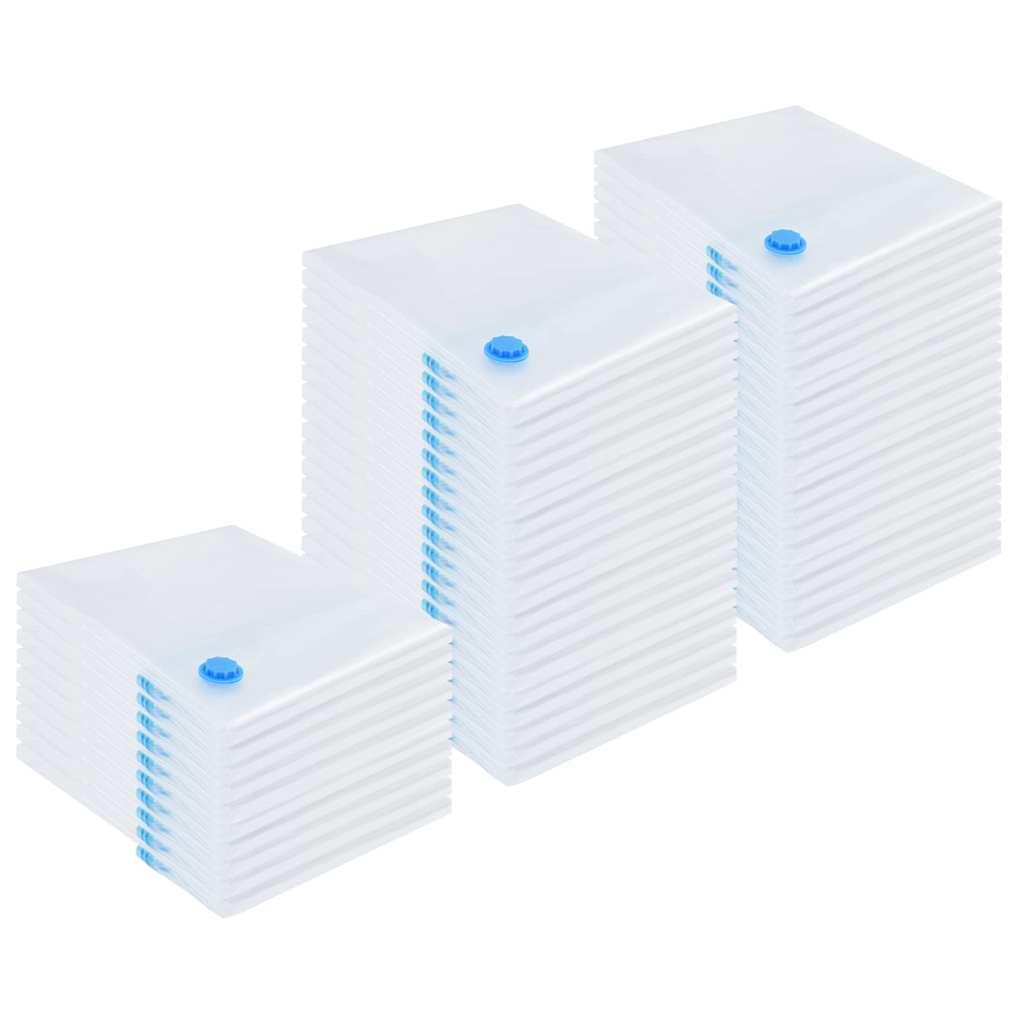 Tárolótáskák tárolóval 50 pcs Átlátszó és Kék 100 x 80 cm