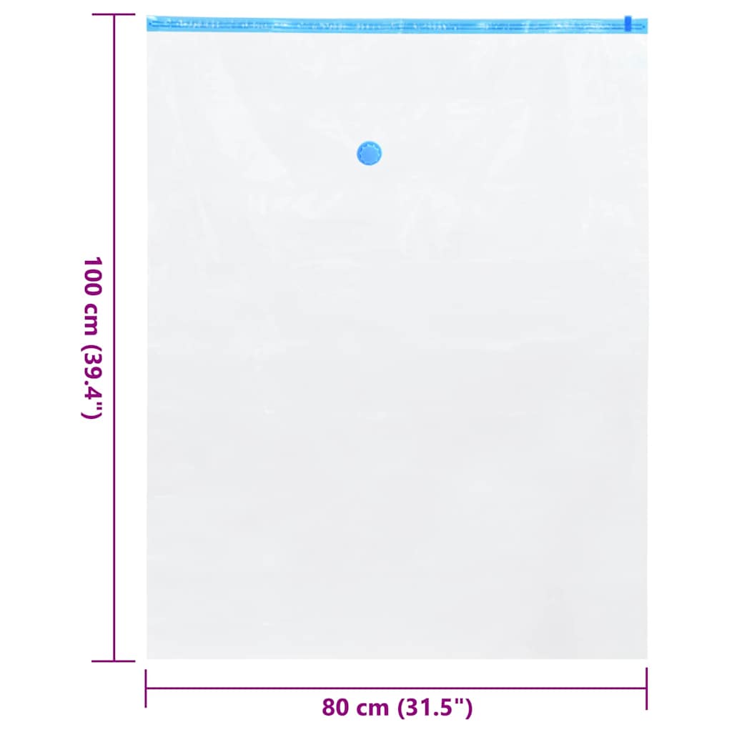 Tárolótáskák tárolóval 50 pcs Átlátszó és Kék 100 x 80 cm
