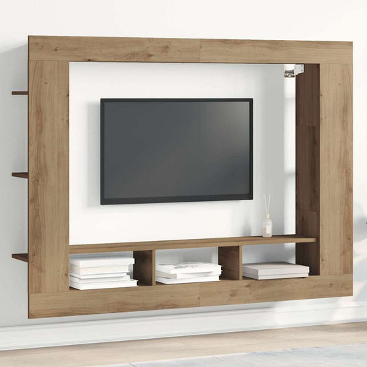 TV szekrény kézműves tölgy 152 x 22 x 113 cm Faanyag