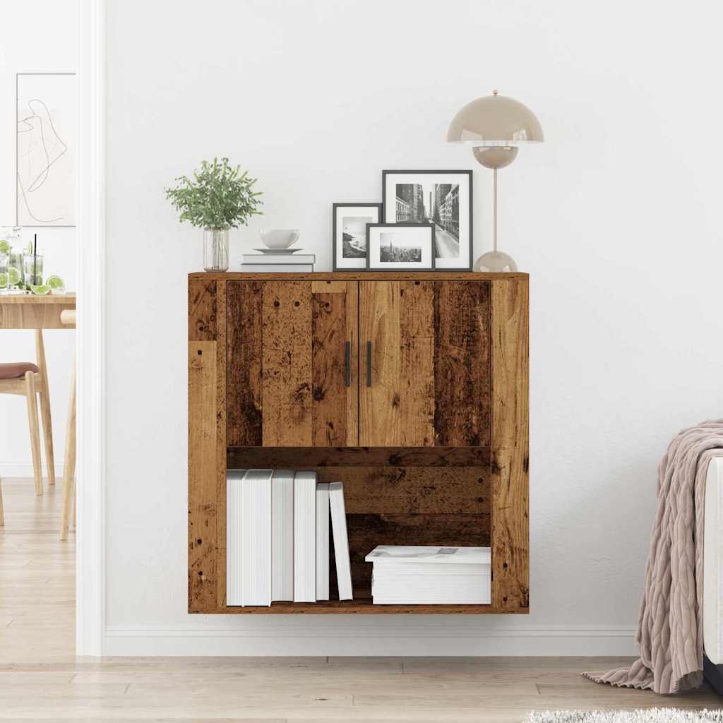 Fali Szekrény polcokkal Öreg fa 80 x 33 x 80 cm Szerelt Fa