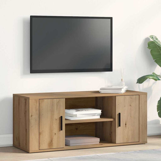 TV szekrény kézműves tölgy 100 x 35 x 40 cm Faanyag