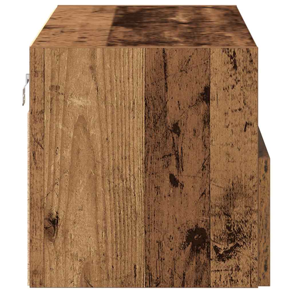 TV Fali Szekrény 100 x 30 x 30 cm Régi fa Szerelt Fa