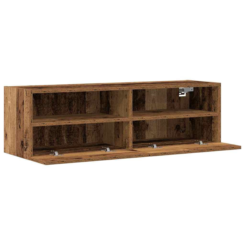 TV Fali Szekrény 2 pcs Öreg fa 100 x 30 x 30 cm Faanyag