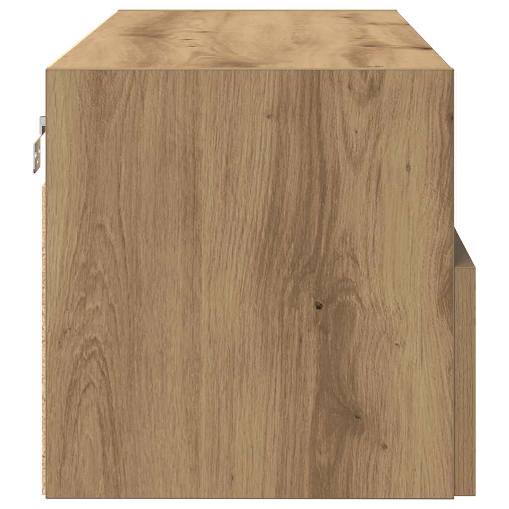 TV Fali Szekrény 100 x 30 x 30 cm kézműves tölgy Szerelt Fa