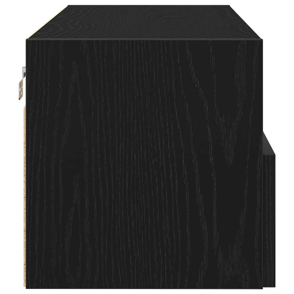 TV Fali Szekrény 100 x 30 x 30 cm Fekete tölgy Szerelt Fa