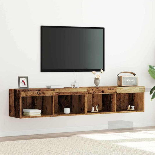 TV szekrény garnitúra 2 pcs Régi fa 80 x 30 x 30 cm Faanyag