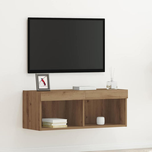 TV szekrény garnitúra kézműves tölgy 80 x 30 x 30 cm Faanyag