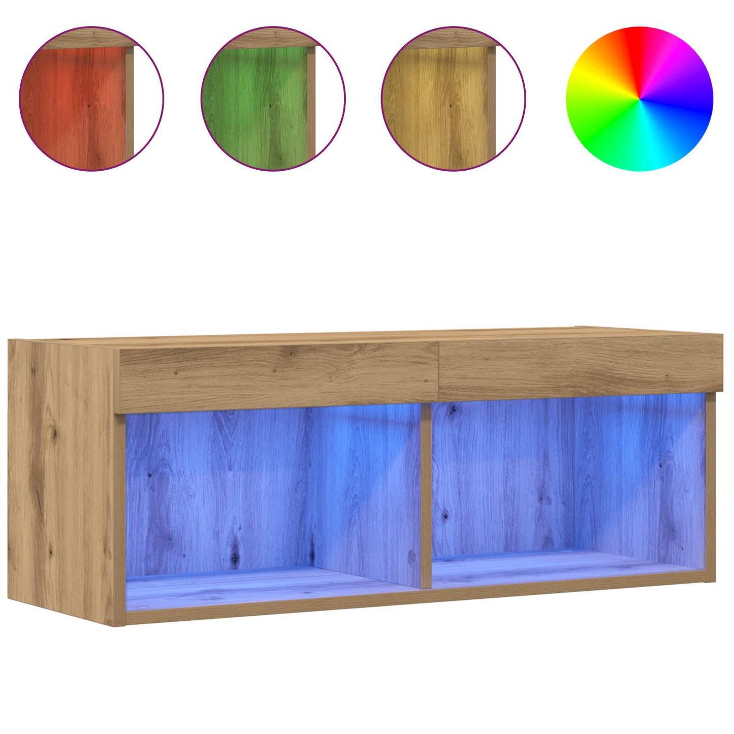 TV szekrény garnitúra 80 x 30 x 30 cm kézműves tölgy Szerelt Fa