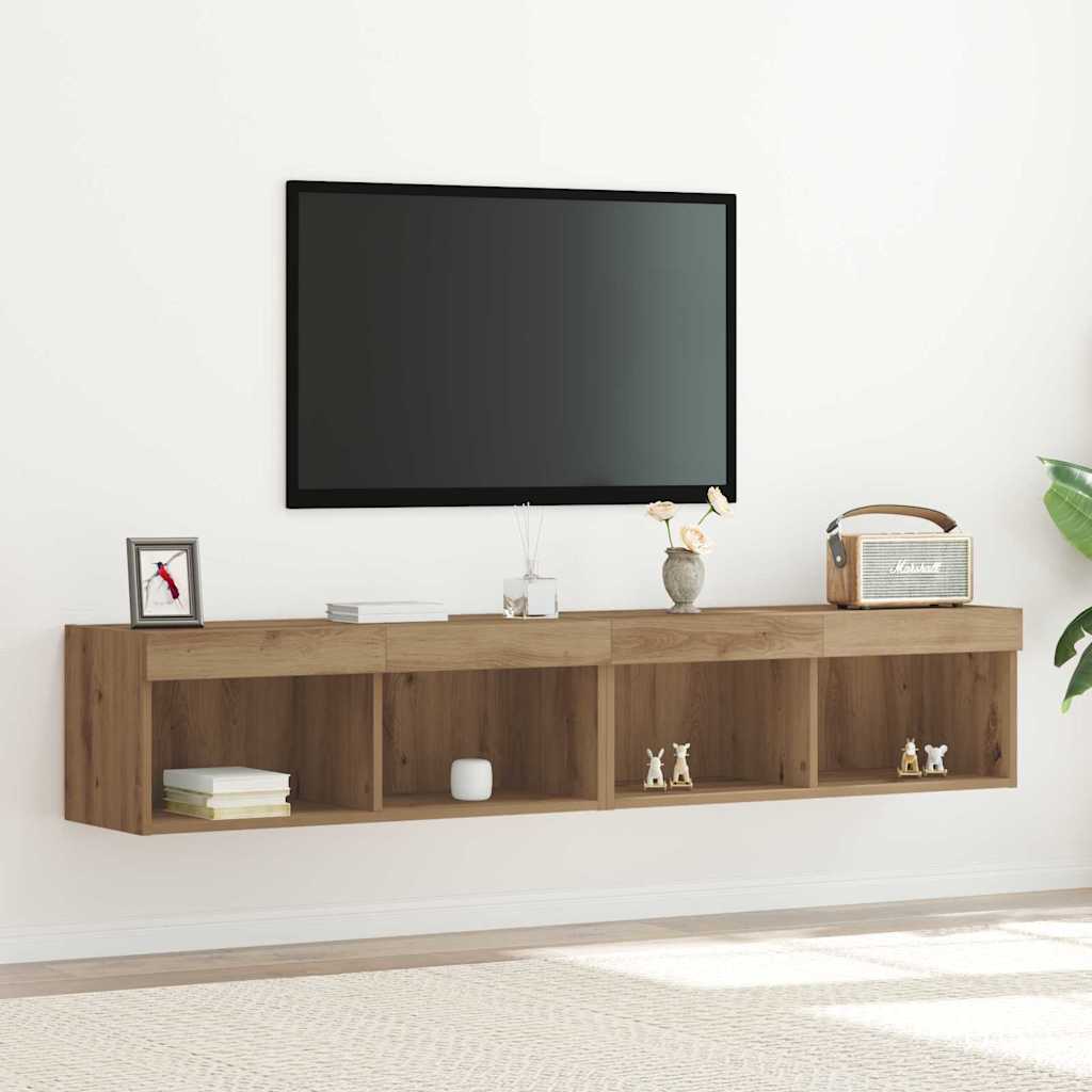 TV szekrény garnitúra 2 pcs Artisan tölgy Szerelt Fa