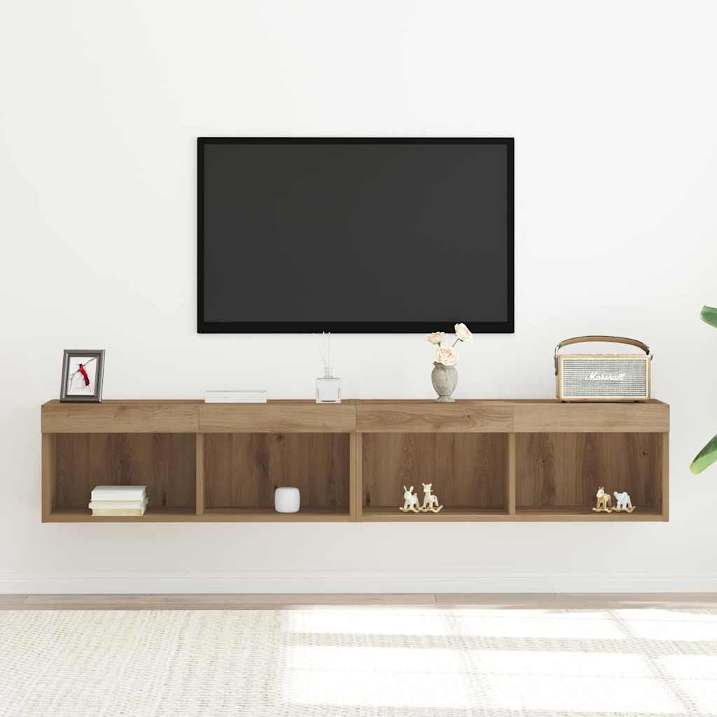 TV szekrény garnitúra 2 pcs Artisan tölgy Szerelt Fa