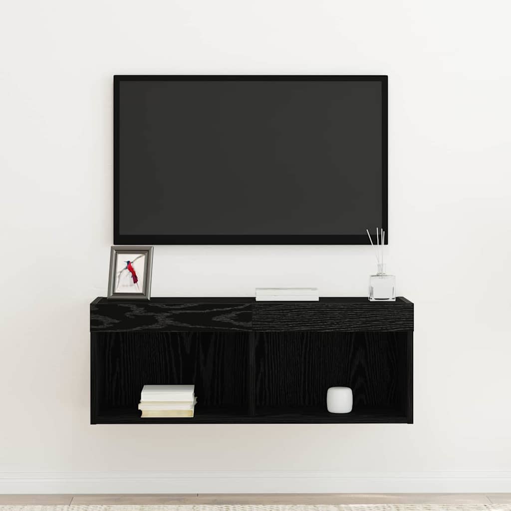 TV szekrény garnitúra 80 x 30 x 30 cm Fekete tölgy Szerelt Fa