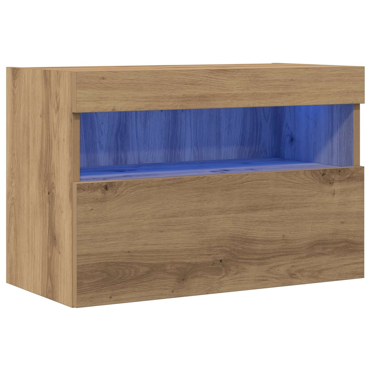 TV Fali Szekrény LED-del kézműves tölgy 60 x 30 x 40 cm Faanyag