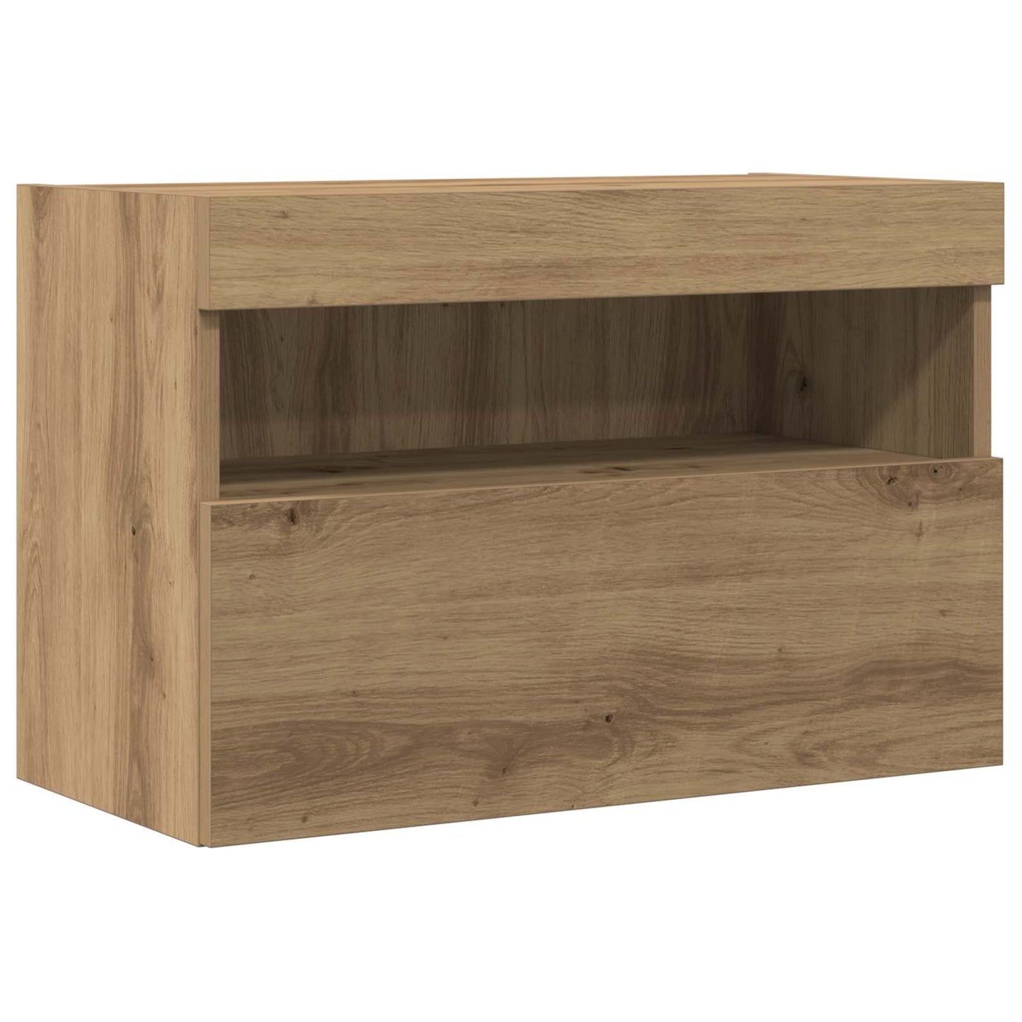 TV Fali Szekrény LED-del kézműves tölgy 60 x 30 x 40 cm Faanyag