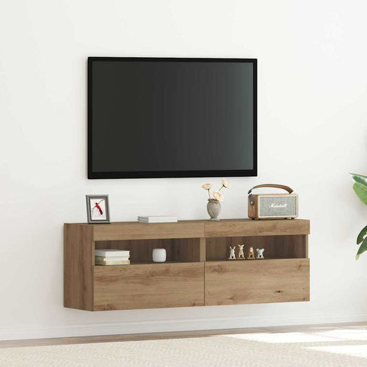 TV Fali Szekrény 2 pcs kézműves tölgy 60 x 30 x 40 cm Faanyag