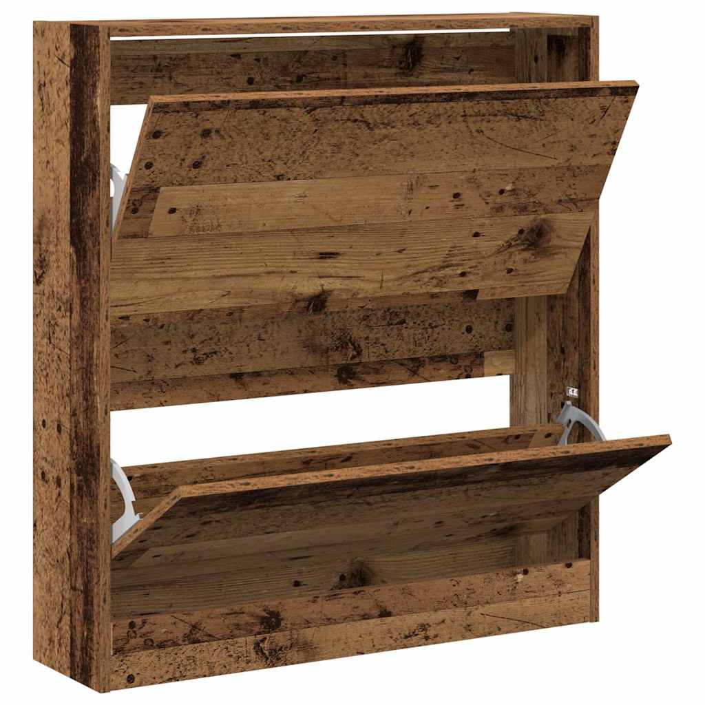 Cipőszekrény 80 x 21 x 87,5 cm Szerelt Fa Öreg fa
