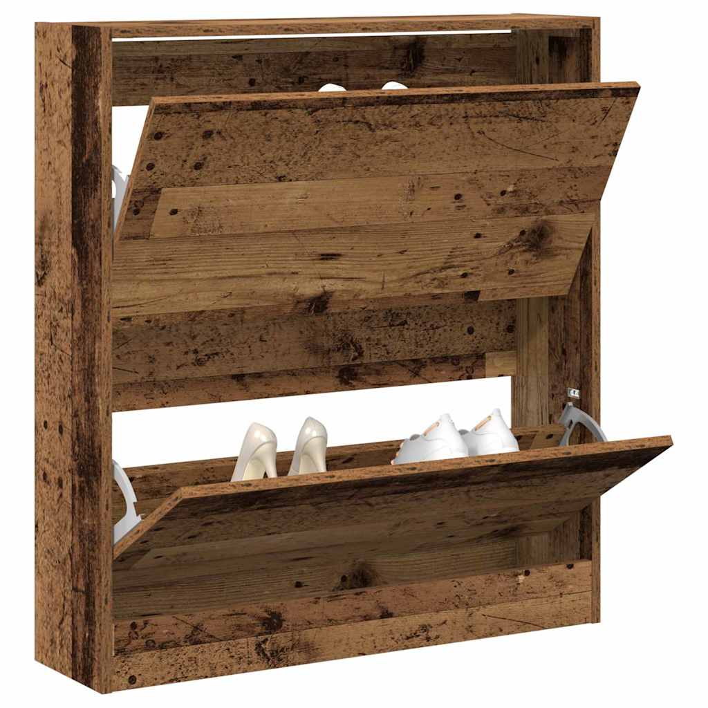 Cipőszekrény 80 x 21 x 87,5 cm Szerelt Fa Öreg fa