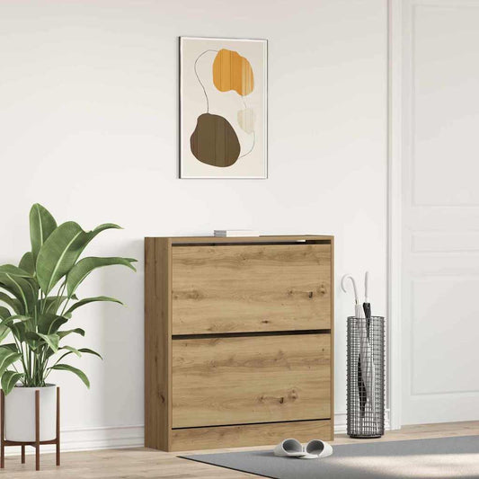 Cipőszekrény polcokkal Füstölt tölgy 80 x 21 x 87,5 cm Faanyag