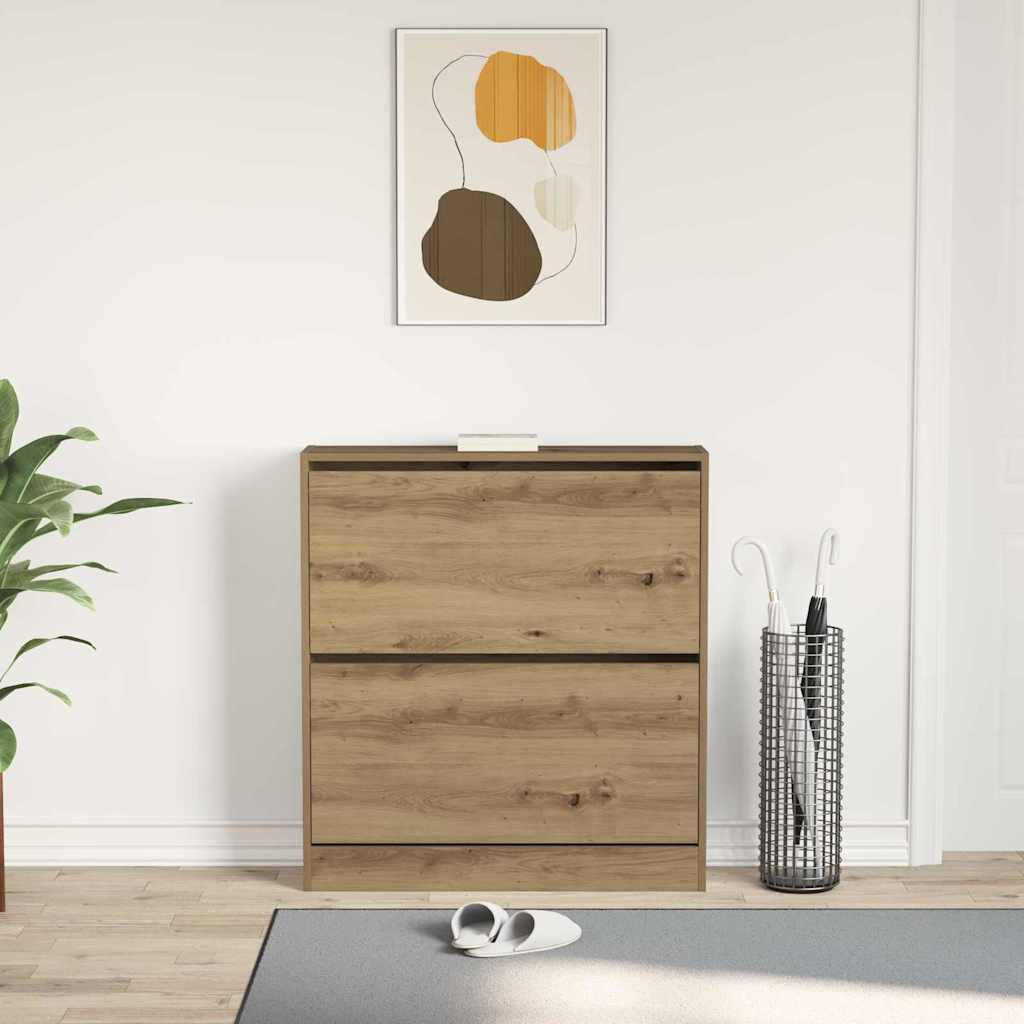 Cipőszekrény 80 x 21 x 87,5 cm Szerelt Fa Füstölt tölgy