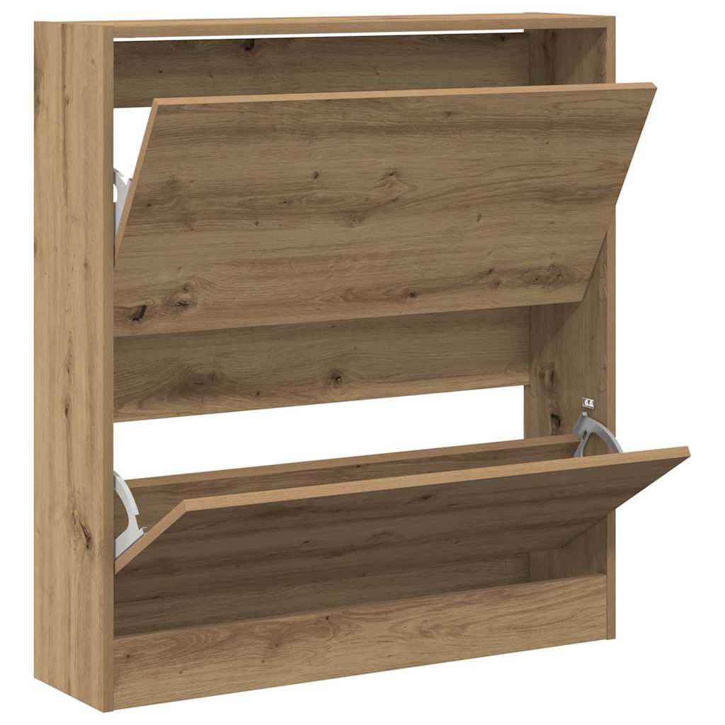 Cipőszekrény 80 x 21 x 87,5 cm Szerelt Fa Füstölt tölgy