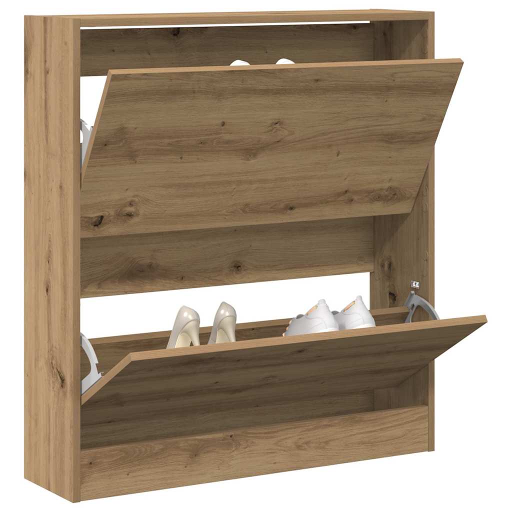 Cipőszekrény 80 x 21 x 87,5 cm Szerelt Fa Füstölt tölgy