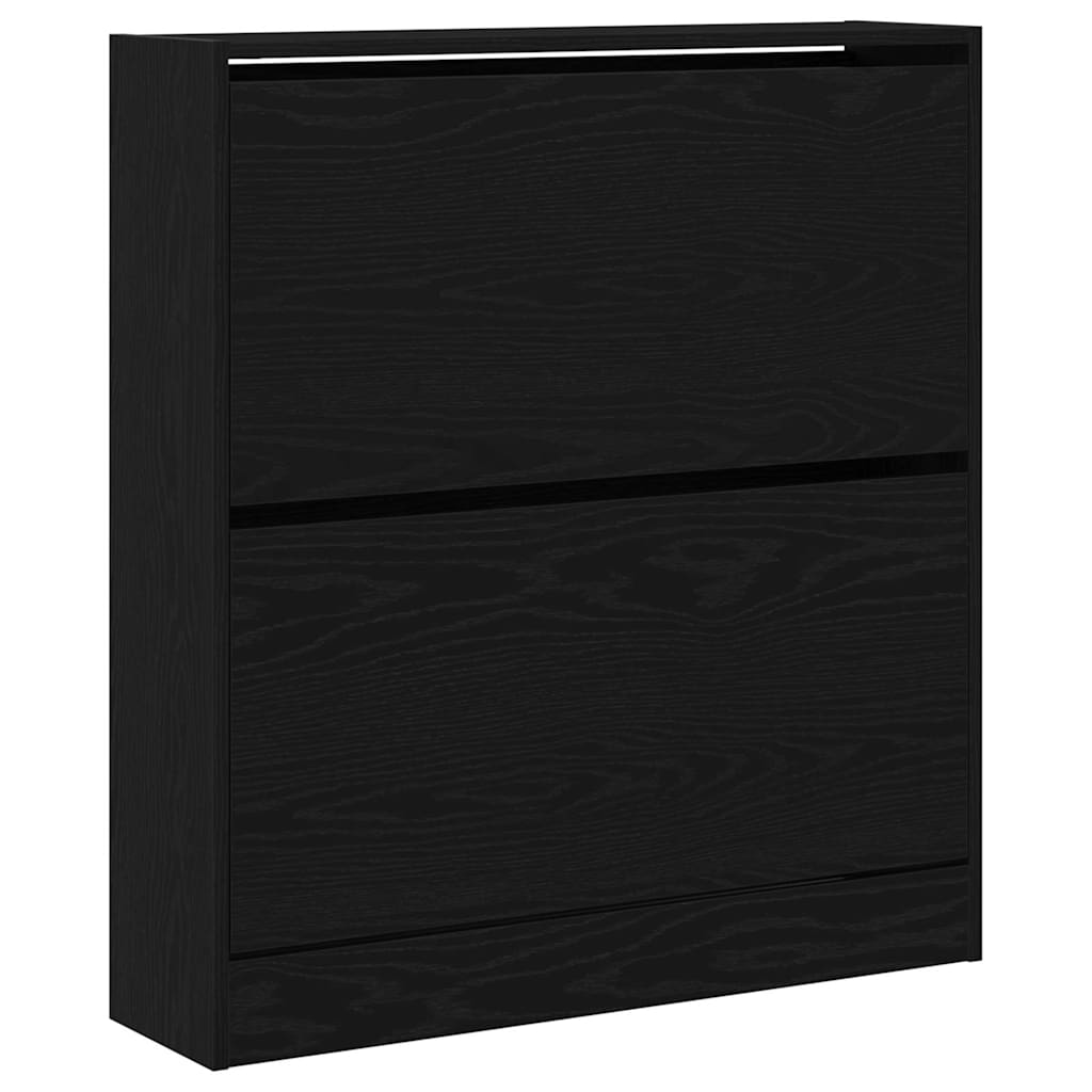 Cipőszekrény 80 x 21 x 87,5 cm Szerelt Fa Fekete tölgy