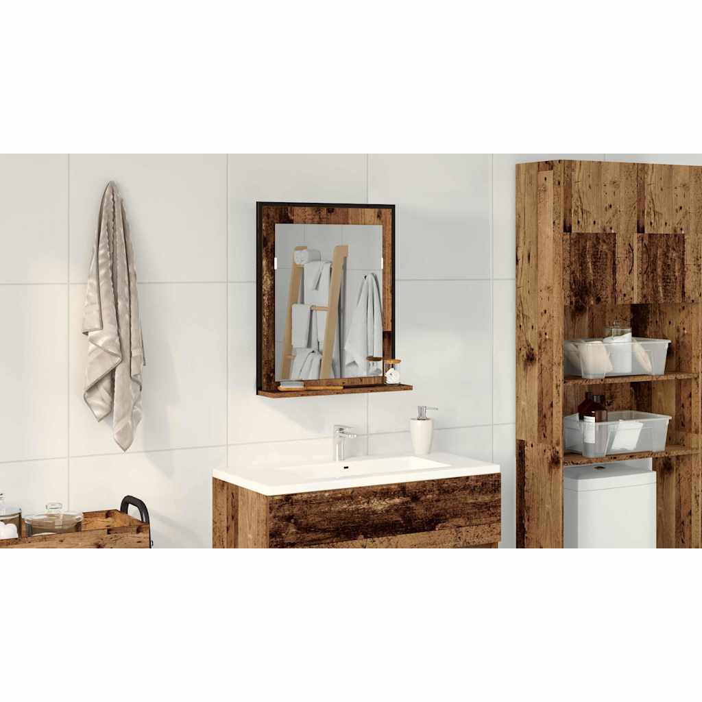 Tükör Régi fa 50 x 12 x 60 cm Üveg és Műszaki Fa